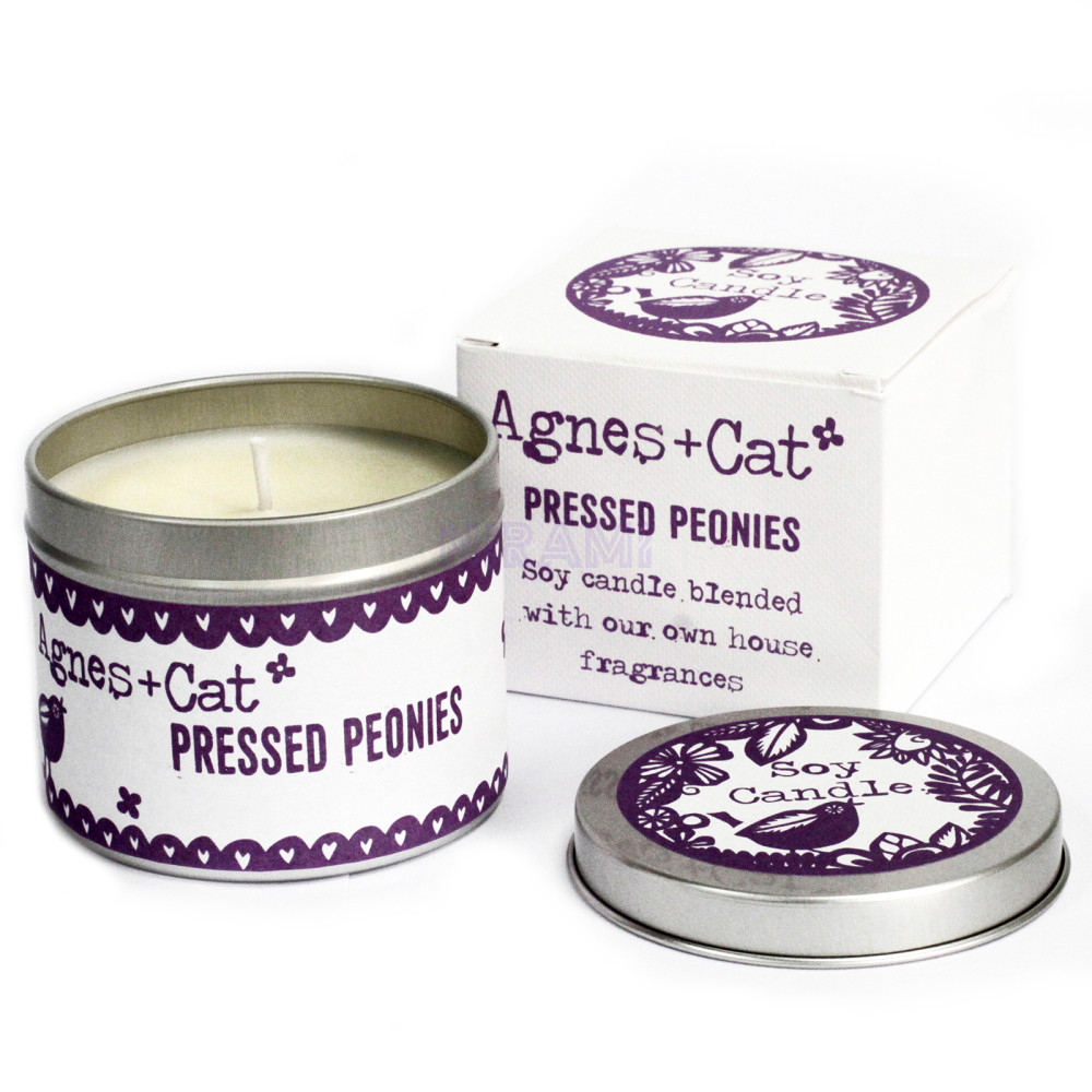 Peonía prensada-Velas en Lata 