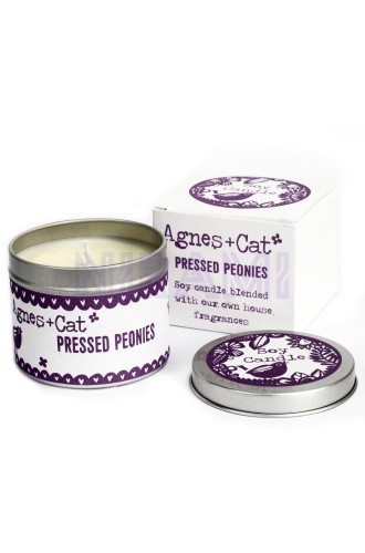 Peonía prensada-Velas en Lata 