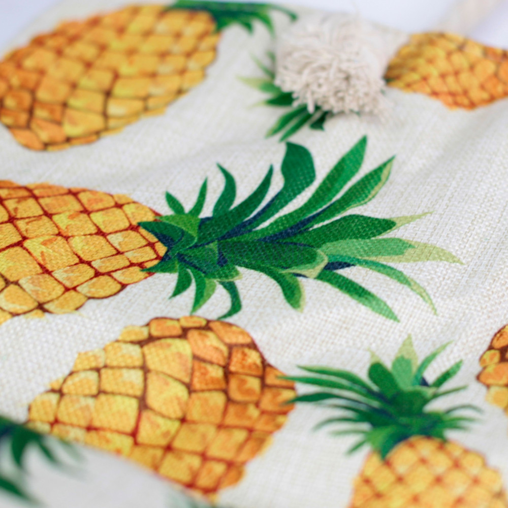 Bolso con asa de cuerda - tropical piñas