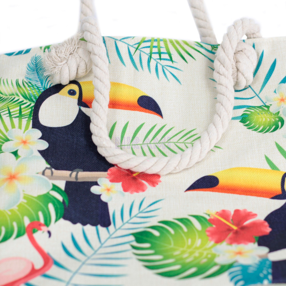 Bolso con asa de cuerda - tropical tucán