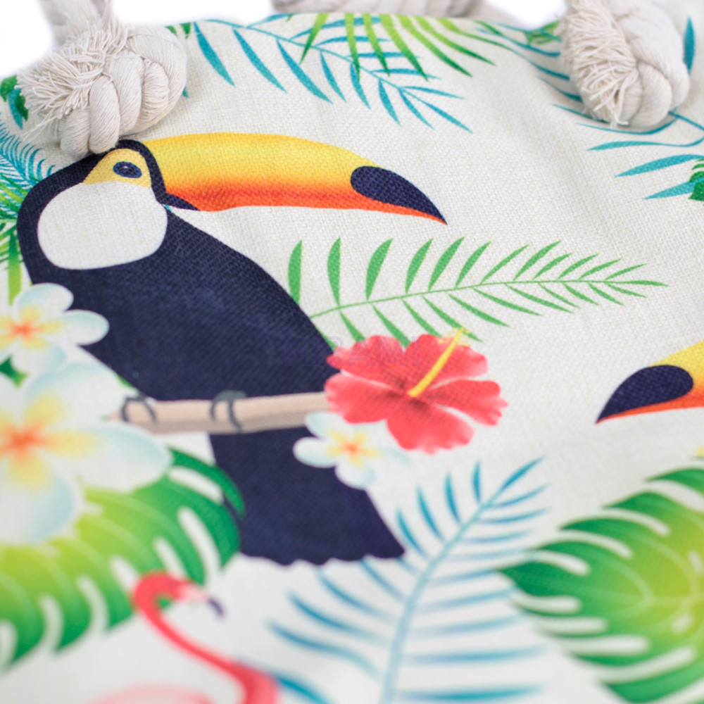 Bolso con asa de cuerda - tropical tucán