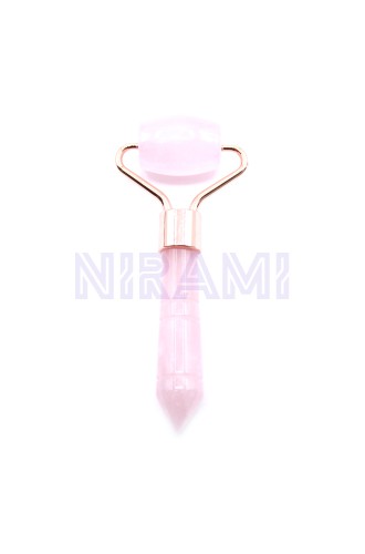 Gua Sha Mini Rodillo de Piedras Preciosas - Cuarzo rosa