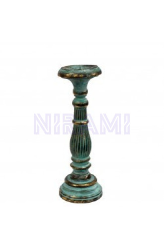 Medium Candle Stand - Turquois Gold