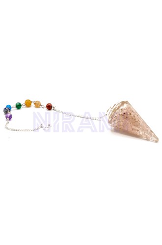 Péndulo de orgonita Power Chakra - Cuarzo rosa