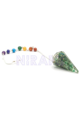 Péndulo de chakra del poder de orgonita - Aventurina verde