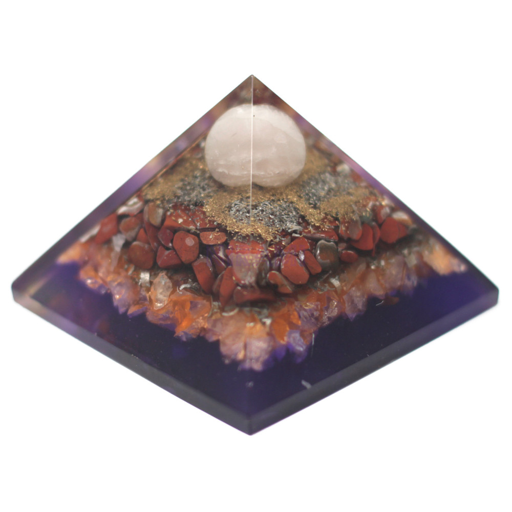Pavo real (base de tierra) Lrg Orgonite Pirámide 70cm