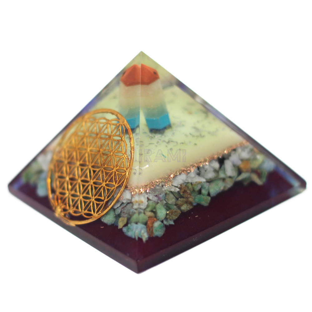 Símbolo de la flor de la vida Lrg Orgonite Pirámide 70cm