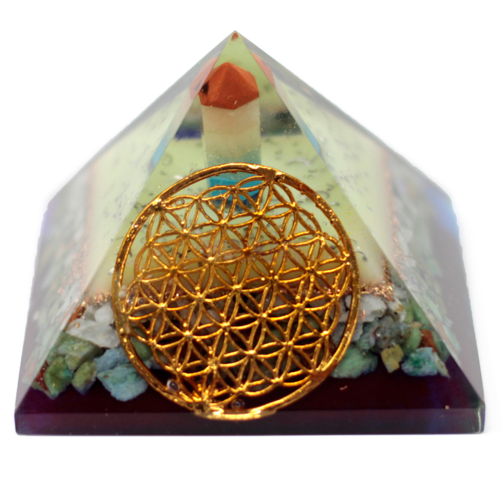 Símbolo de la flor de la vida Lrg Orgonite Pirámide 70cm
