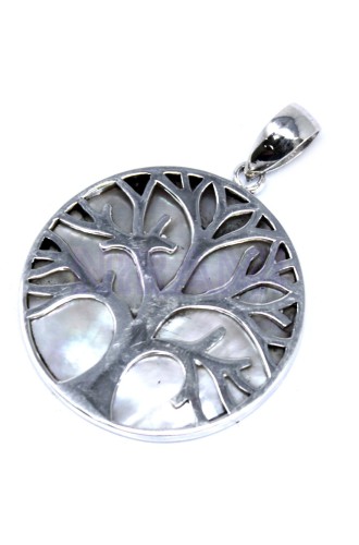 Silver Pendant Tree of Life 30mm - Mother of Pearl