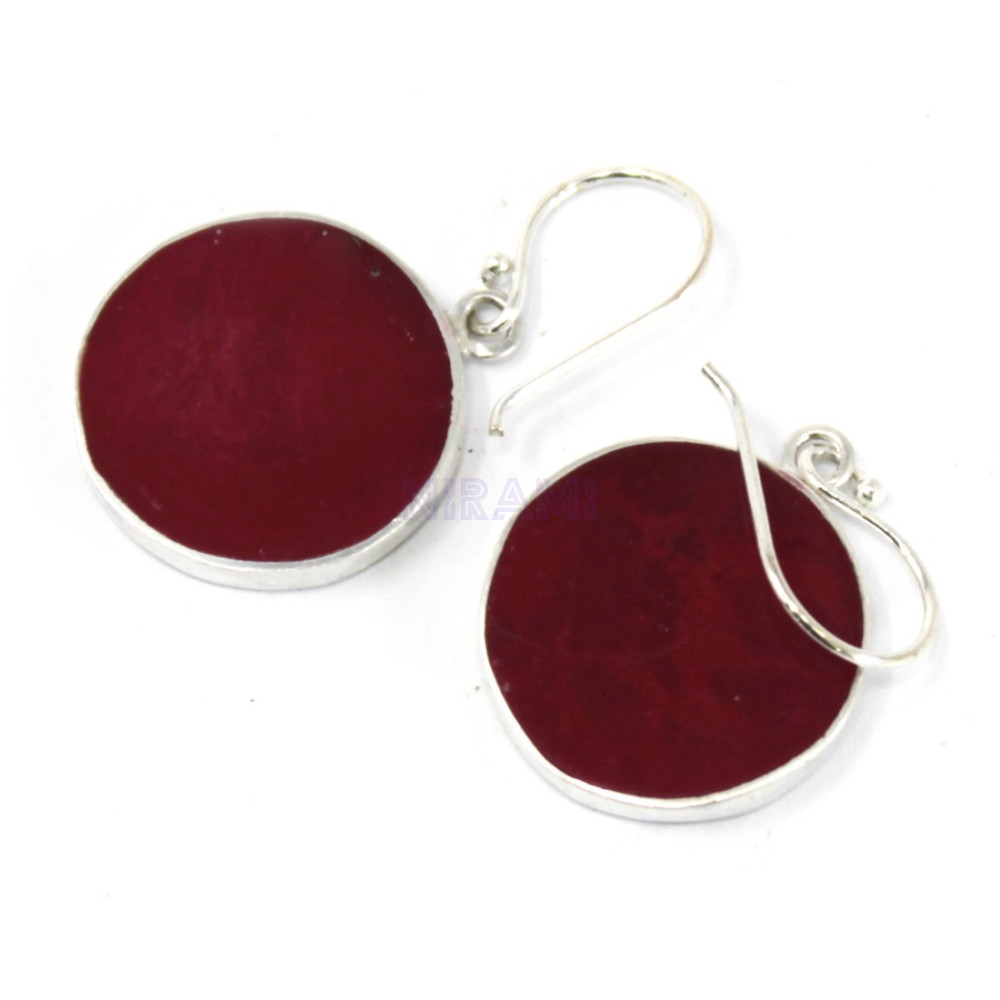 Efecto Coral Pendientes Plata de Árbol de la Vida 15mm