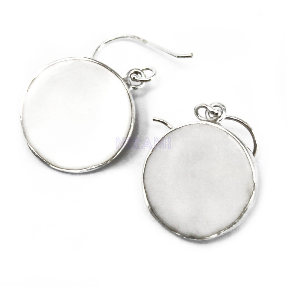 Madre Perla Aretes de Plata Árbol de la Vida 15mm