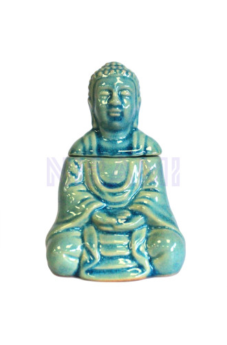 Quemador aceite Buda sentado - azul