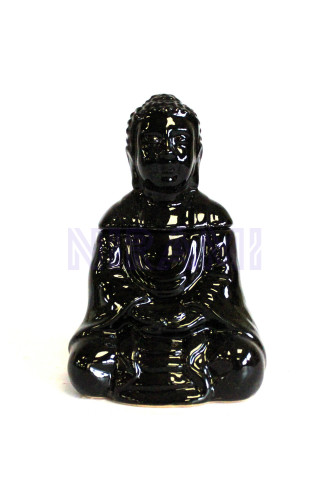 Quemador aceite Buda sentado - negro
