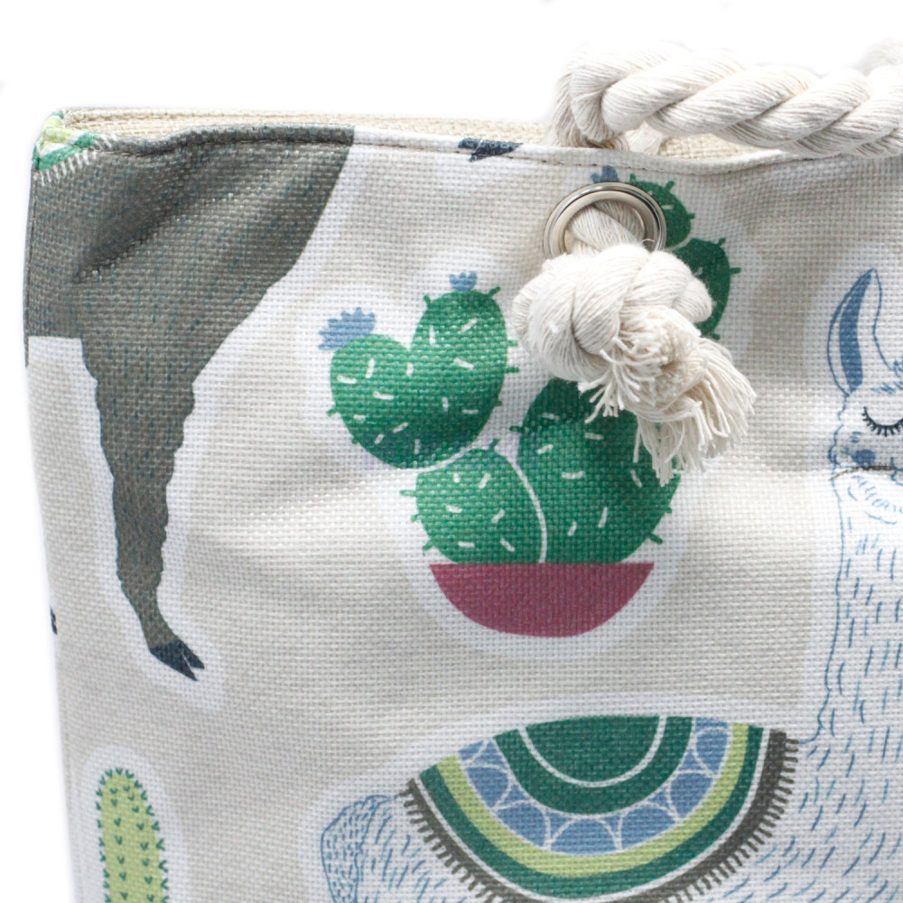 Bolso con asa de cuerda - Llamas