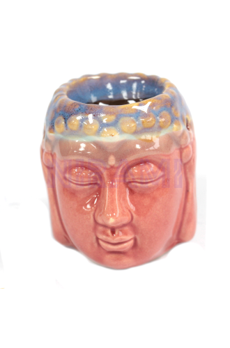 Quemador aceite Buda cara- Rosa y azul