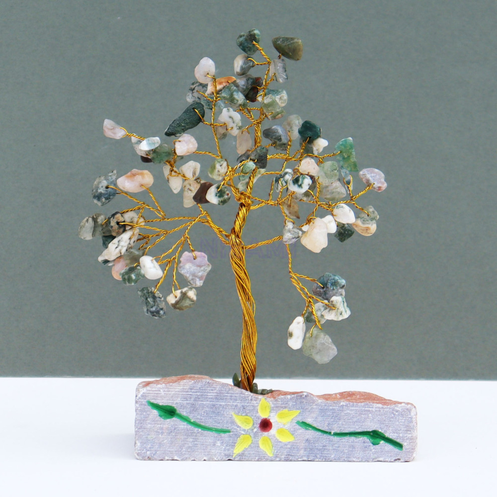 Árbol Indio de Gemas - Agata Verde - 80 Stone