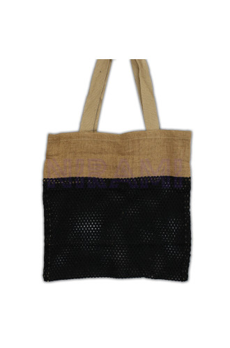 Bolsa de Malla de Yute Suave Puro y Algodón- Negro