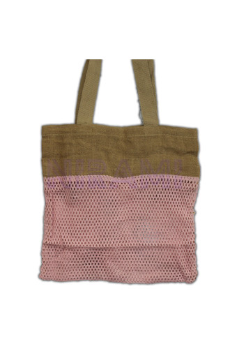 Bolsa de Malla de Yute Suave Puro y Algodón- Rosa