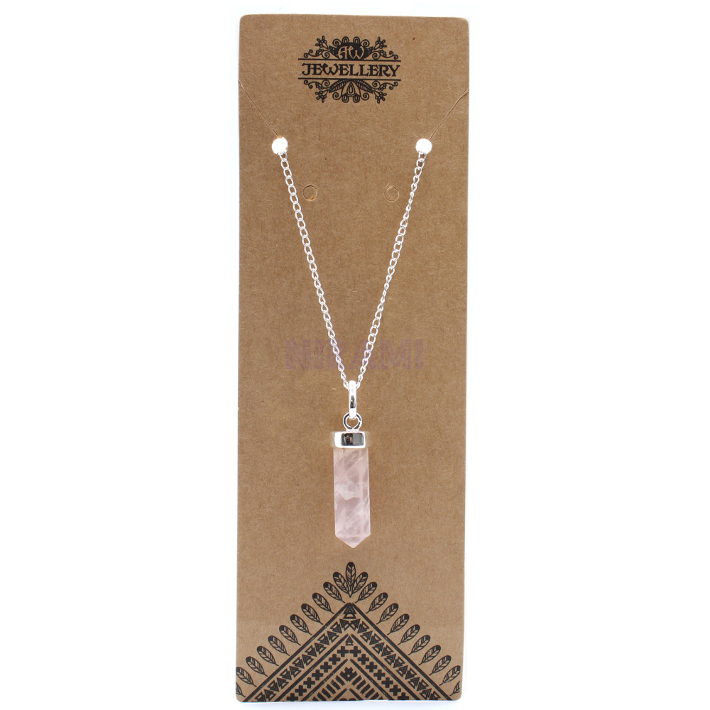 Rose Quartz Gemstone Classic Point Pendant