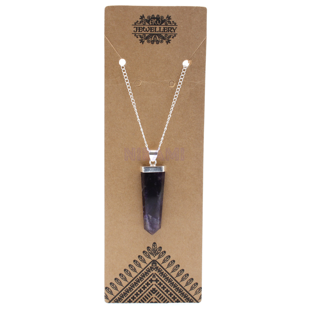 Amatista Colgante plano con piedras preciosas