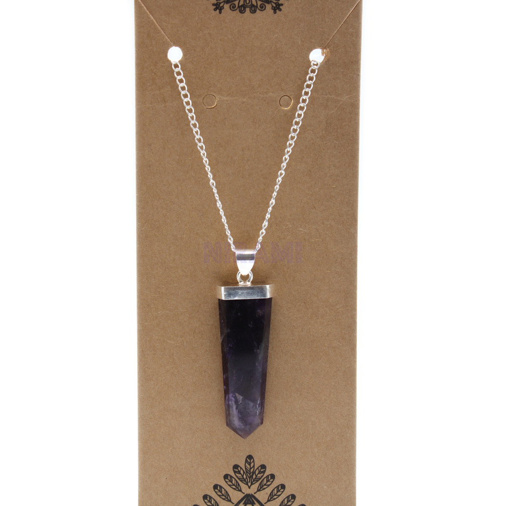 Amatista Colgante plano con piedras preciosas