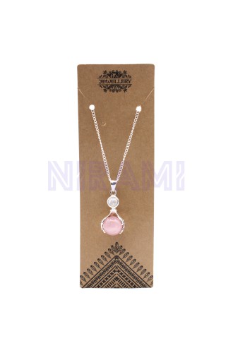 Cuarzo Rosa Colgante de Manos Curativas de Piedras Preciosas