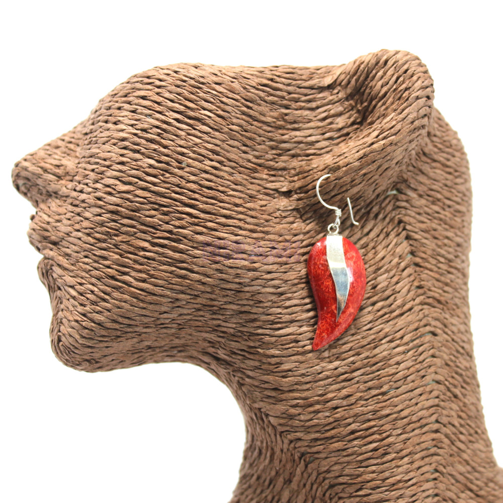 Coral style 925 silver earring - Handles