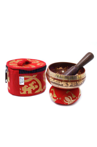 Mini Cuenco tibetano Set de Regalo - Rojo
