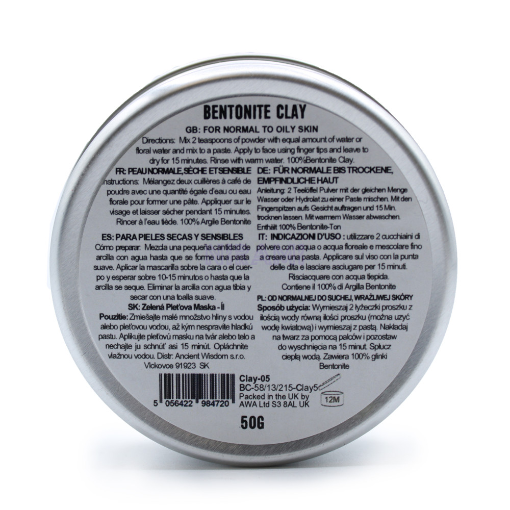 Arcilla bentonita mascarilla facial 80g