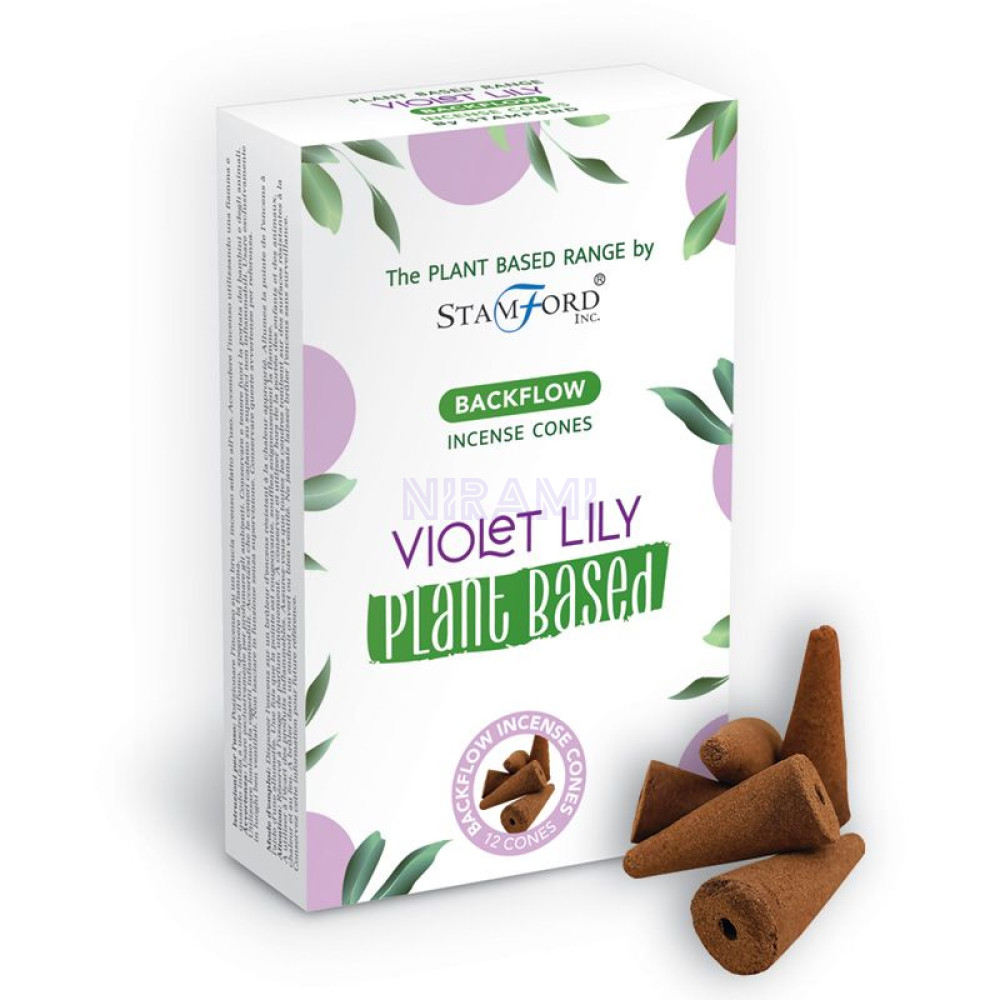 Violet Lily - Premium Plant-Based Backflow Incense Cones 
