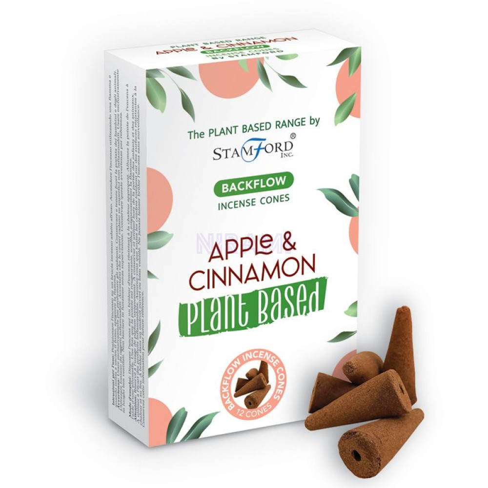 Manzana y Canela - Conos de Incienso Premium de Reflujo a Base de Plantas 