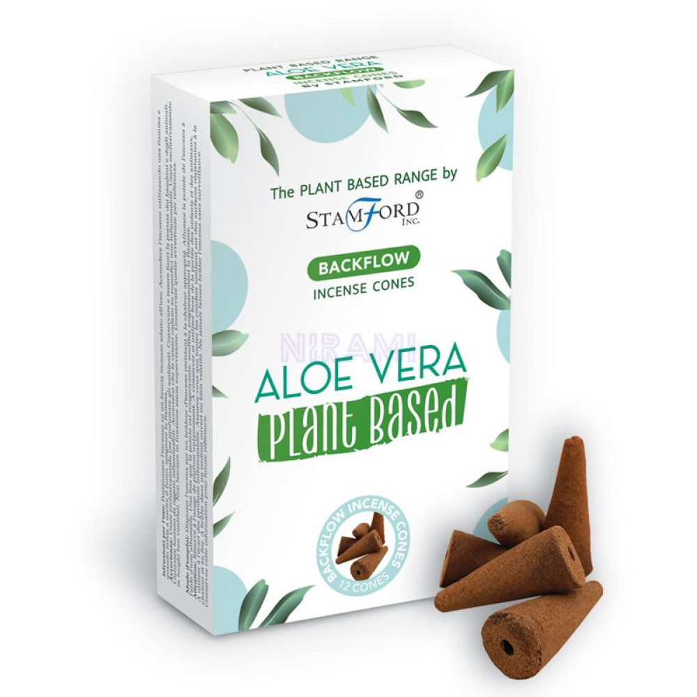 Aloe Vera - Conos de Incienso Premium de Reflujo a Base de Plantas 