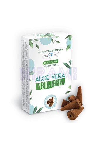 Aloe Vera - Conos de Incienso Premium de Reflujo a Base de Plantas 