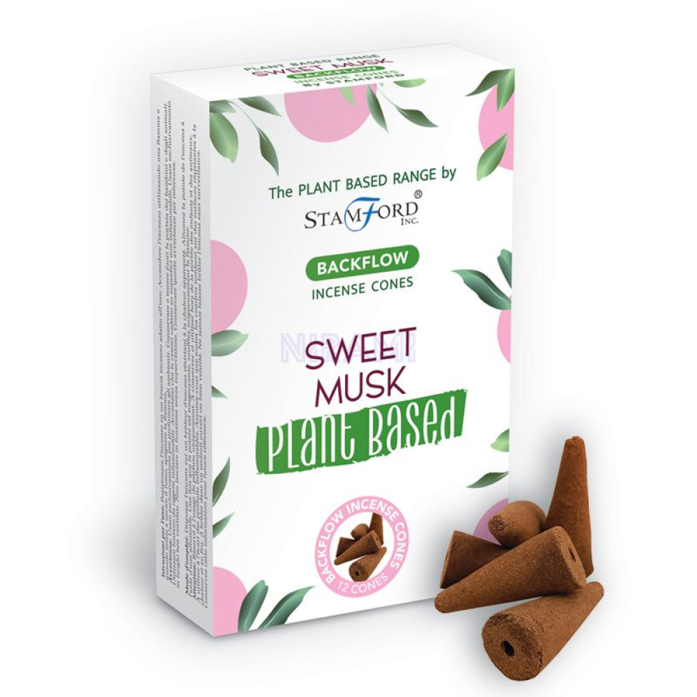 Almizcle Dulce - Conos de Incienso Premium de Reflujo a Base de Plantas 
