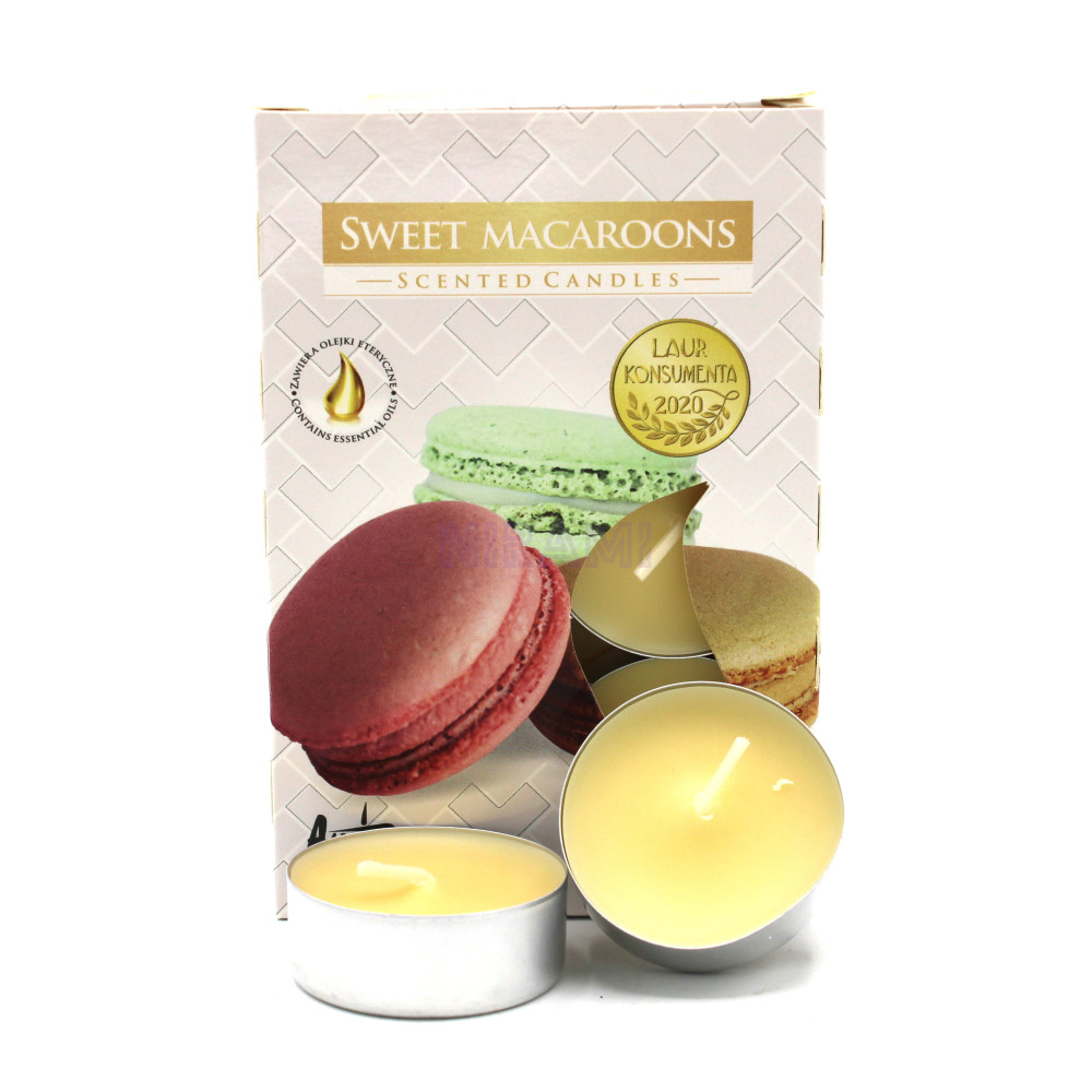 1x Set de 6 Velas de Té Perfumadas - Macaron Dulce