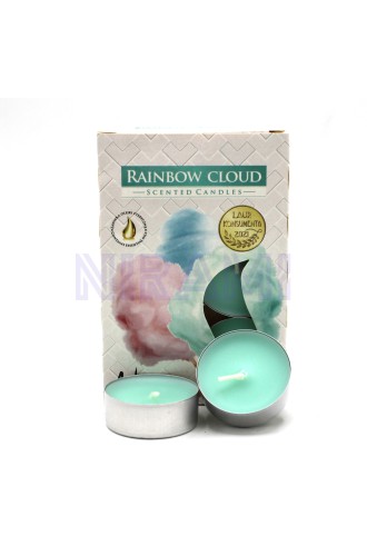 1x Set de 6 Velas de Té Perfumadas - Nubes de Arcoíris