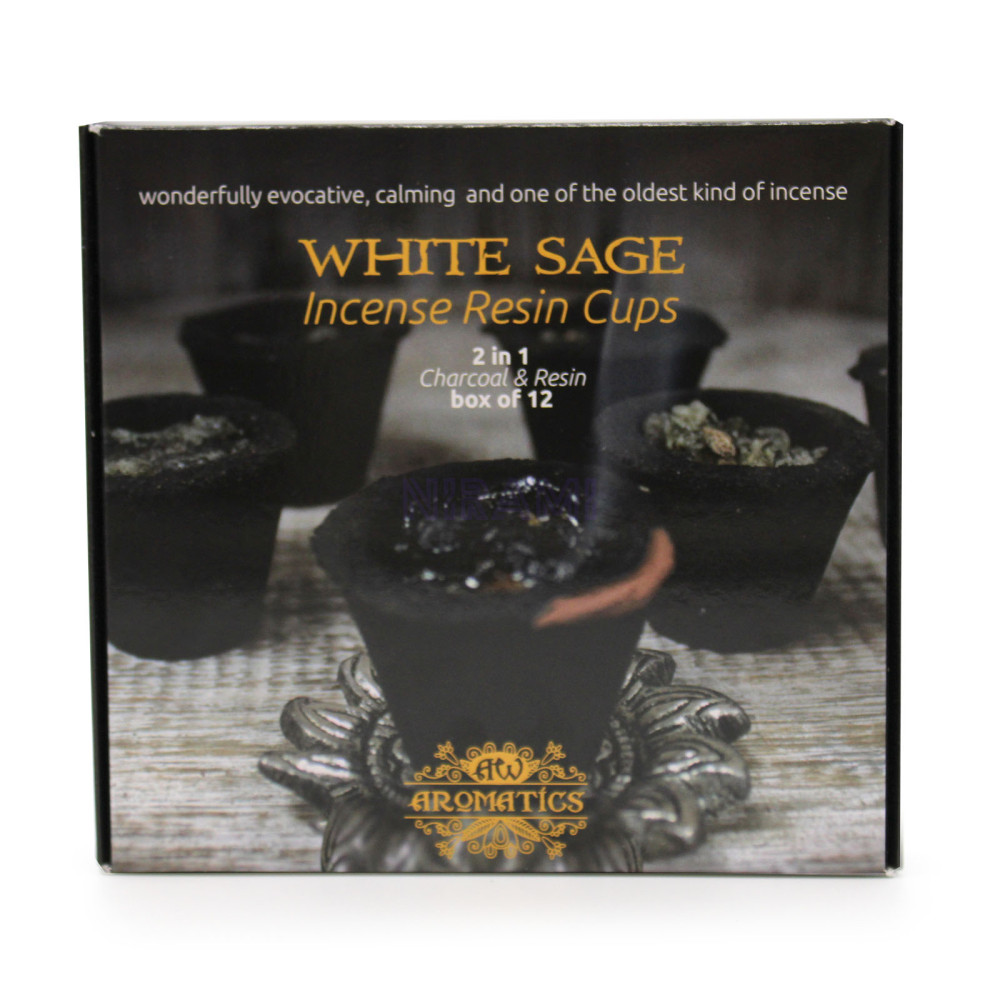White Sage - Box of 12 resin cups 