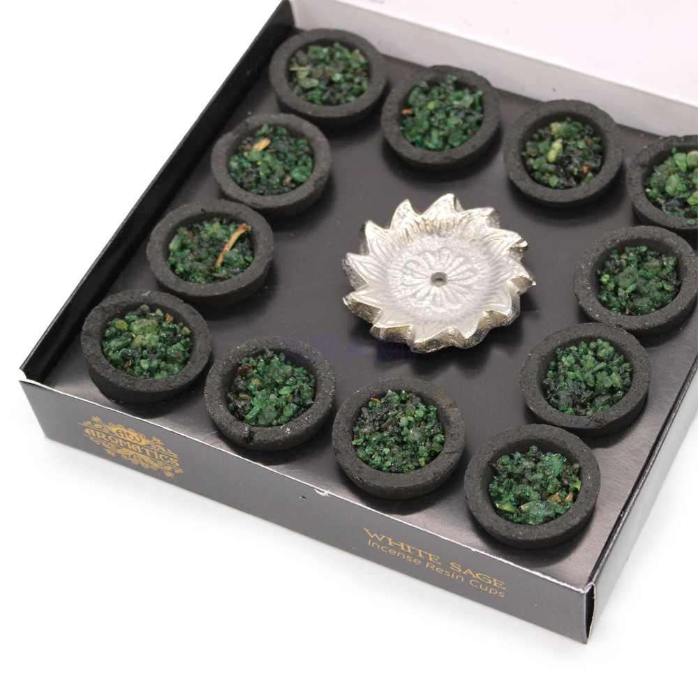 White Sage - Box of 12 resin cups 