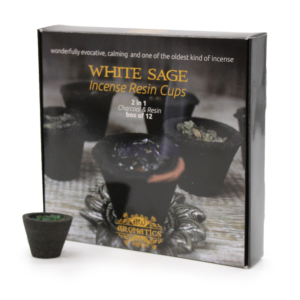 White Sage - Box of 12 resin cups 
