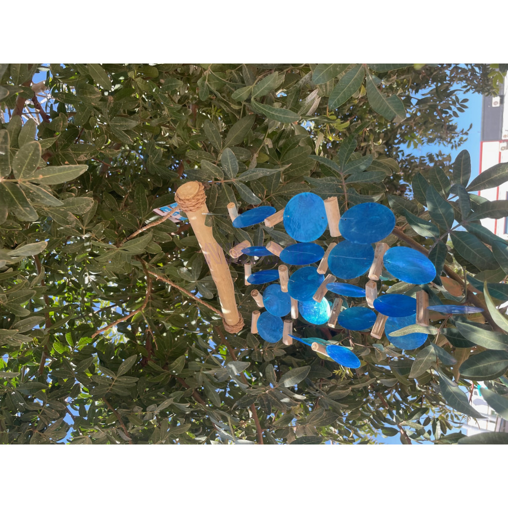 Carillón de madera flotante - Azul