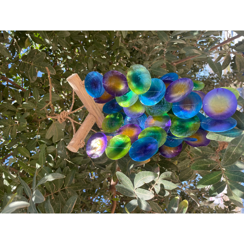 Green & Purple Driftwood Cross Chime