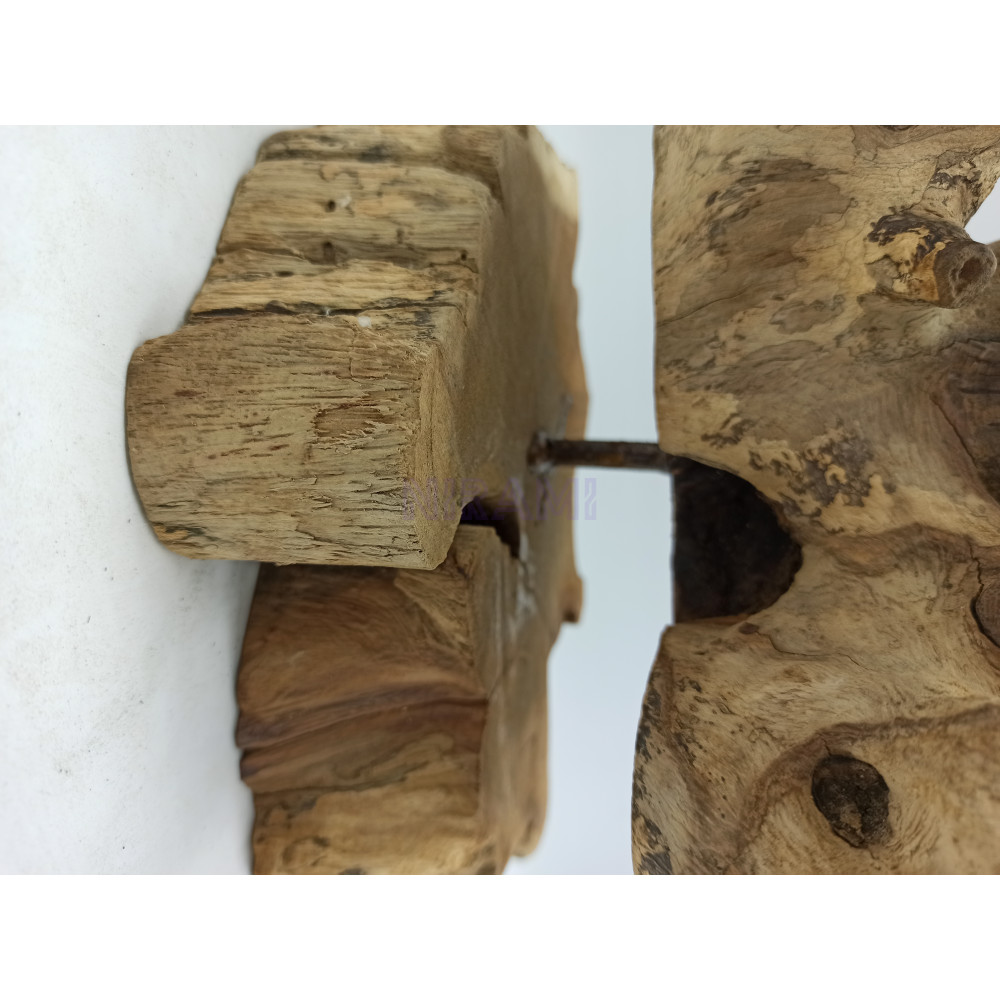 Vidrio fundido sobre madera con soporte - Cuenco grande