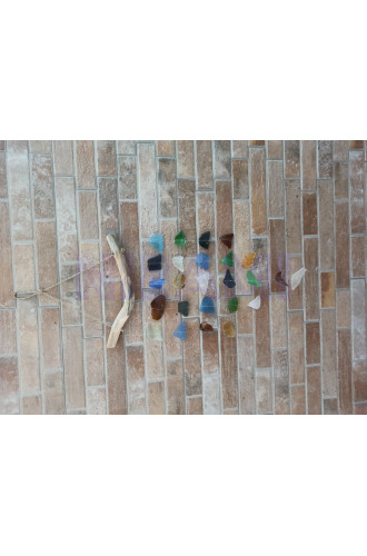 Carillón de vidrio reciclado - Cinco cuerdas - Multicolor