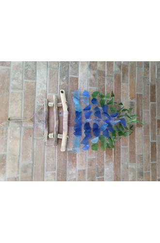 Carillón de vidrio reciclado - Azul y verde
