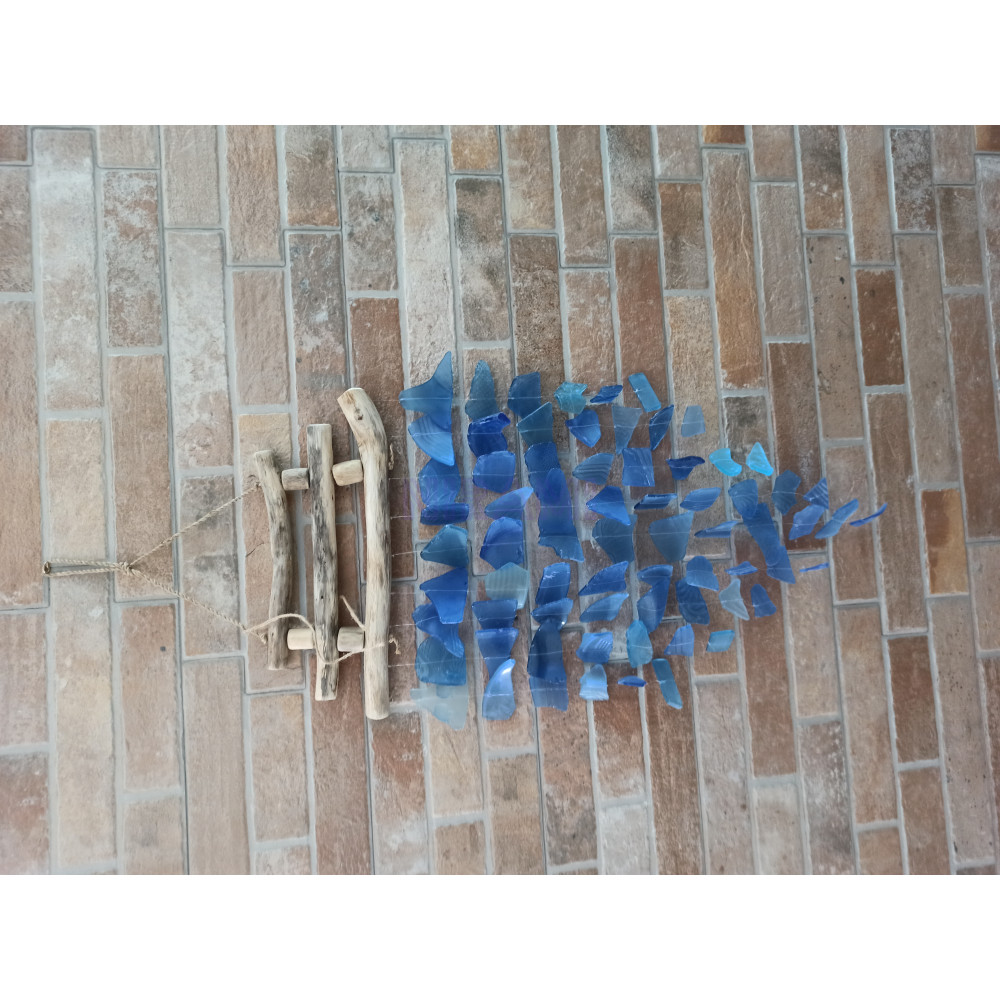 Carrillón de Vidrio Reciclado - Azul
