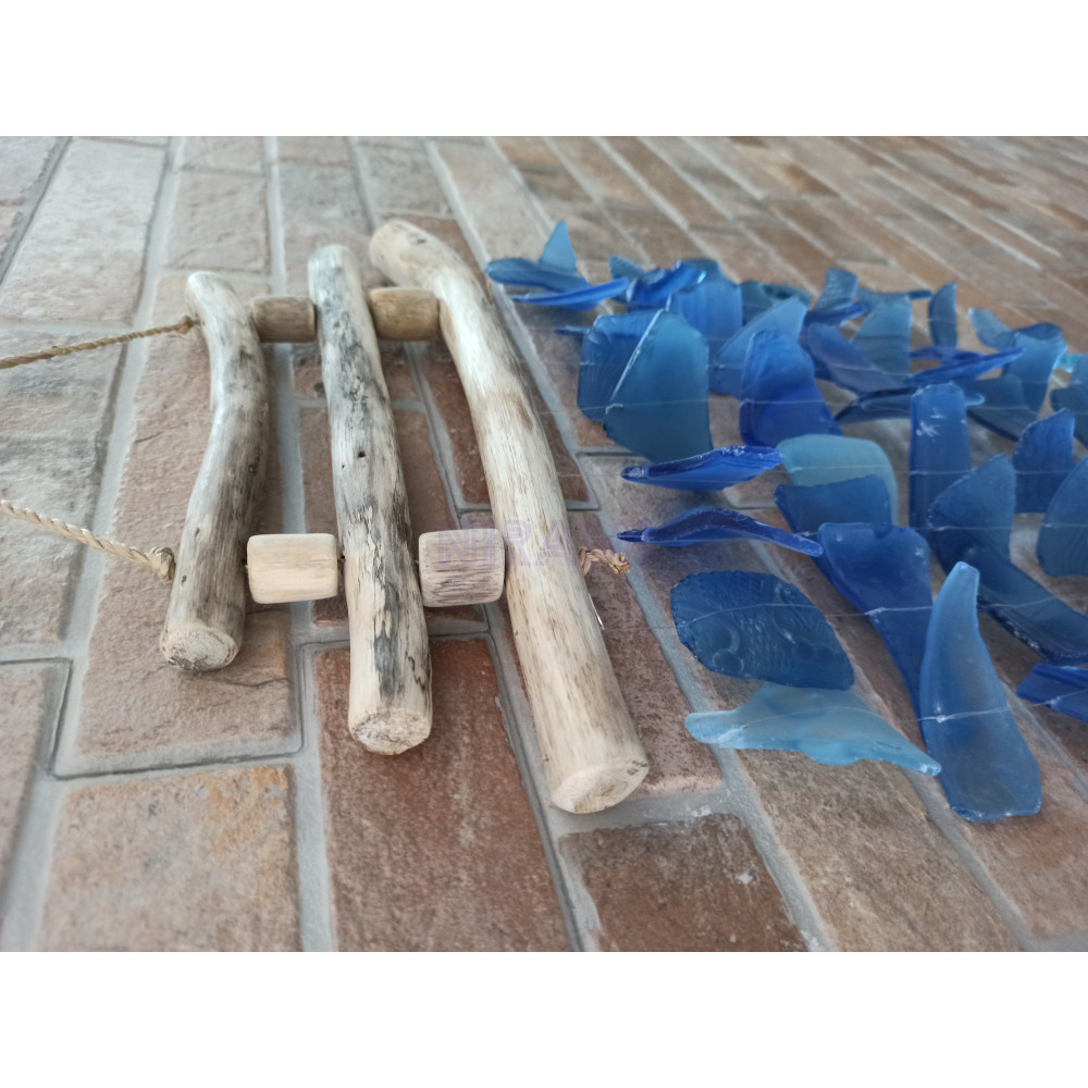 Carrillón de Vidrio Reciclado - Azul