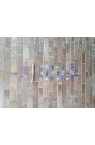 Carillón de vidrio reciclado - Tres cuerdas - Azul y blanco