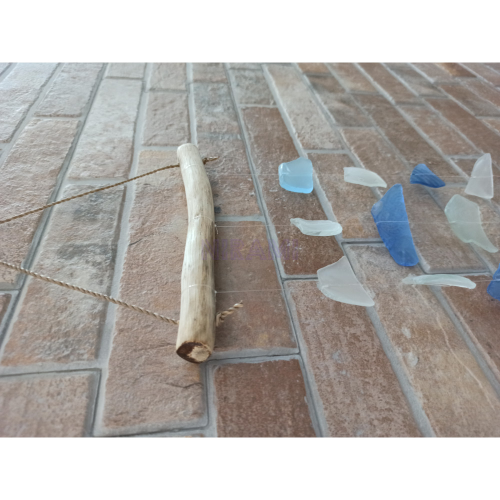 Three Drop Wind Chime - Blue & White