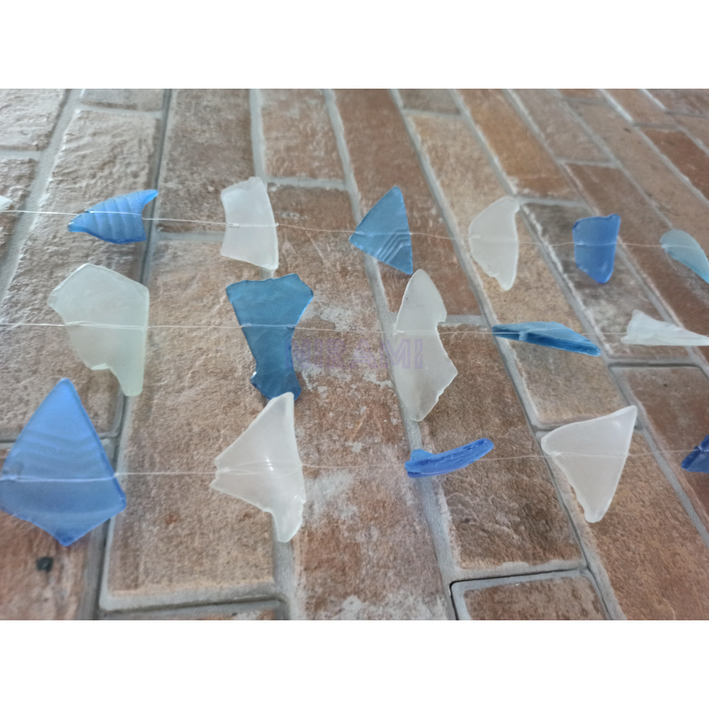 Three Drop Wind Chime - Blue & White