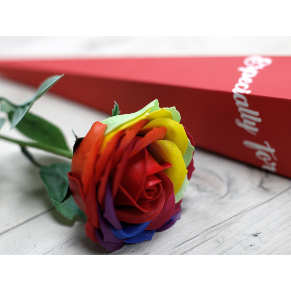 Flor de jabon Rosa simple - Arcoiris